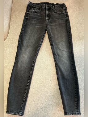 MOTHER Black Washed Skinny Jeans